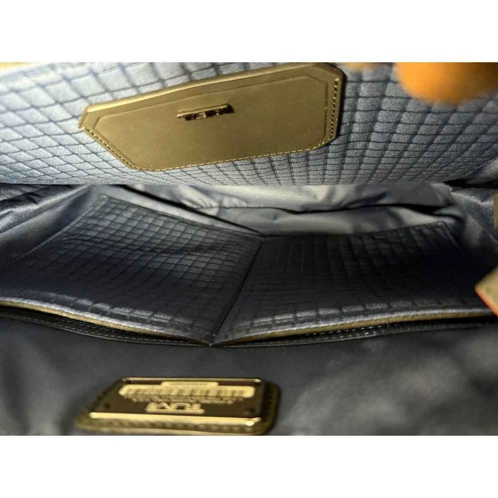 TUMI Cypress Brief Tote Grey Coated Canvas Leather Trim Laptop Bag 0333253GRY